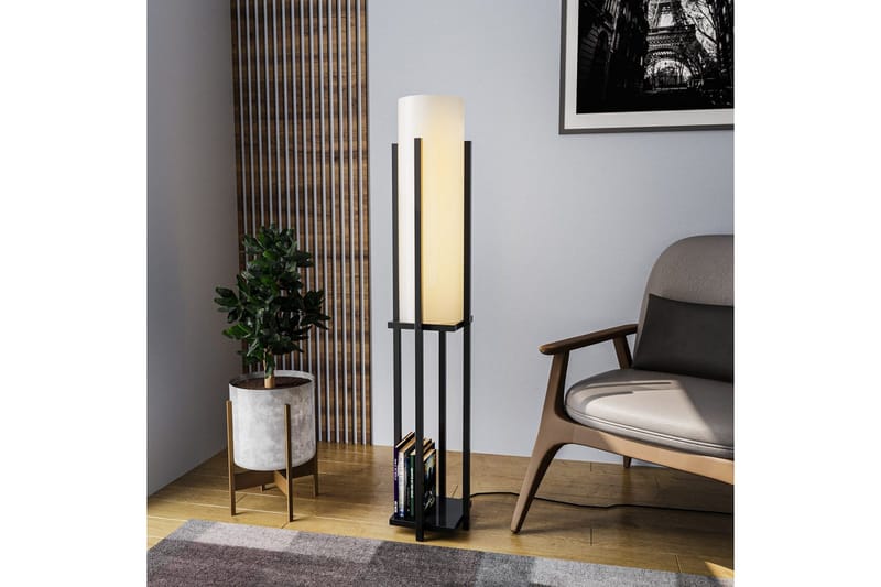 Golvlampa Ratmo Sudampa (Hyllhöjd: 60 cm) Svart Beige, Svart Beige