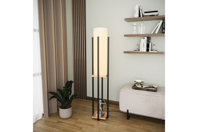 Golvlampa Ratmo Sudampa (Hyllhöjd: 60 cm) Svart / Koppar - Svart / Koppar - Belysning - Lampor & belysning inomhus - Golvlampa