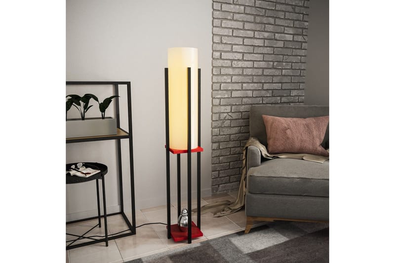 Golvlampa Ratmo Sudampa (Hyllhöjd: 60 cm) Svart / Röd - Svart / Röd - Belysning - Lampor & belysning inomhus - Golvlampa