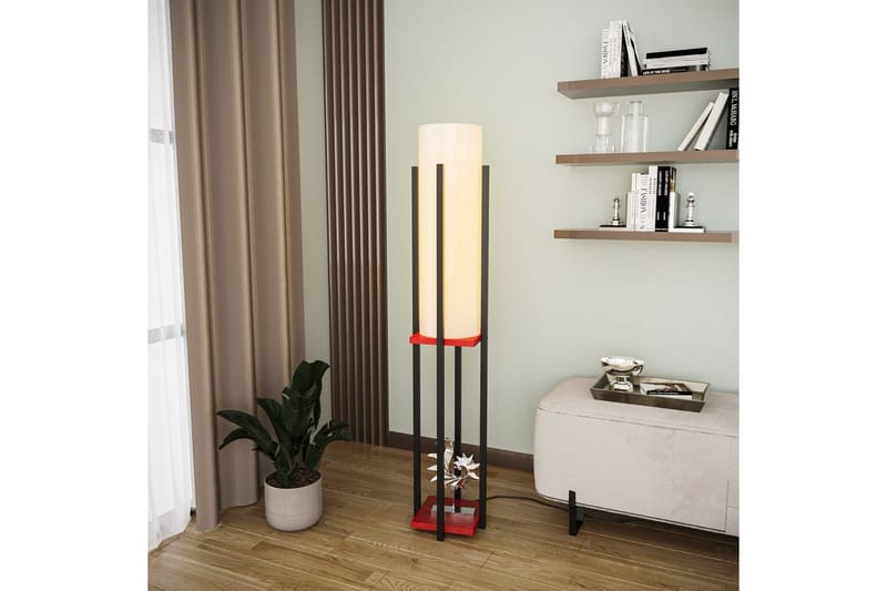 Golvlampa Ratmo Sudampa (Hyllhöjd: 60 cm) Svart / Röd - Svart / Röd - Belysning - Lampor & belysning inomhus - Golvlampa