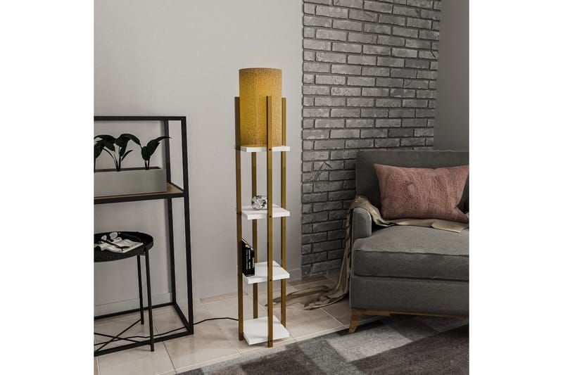 Golvlampa Ratmo Sudampa Lumi (Hyllhöjd: 29 cm) Rany / Vit Koppar - Rany / Vit Koppar - Belysning - Lampor & belysning inomhus - Golvlampa