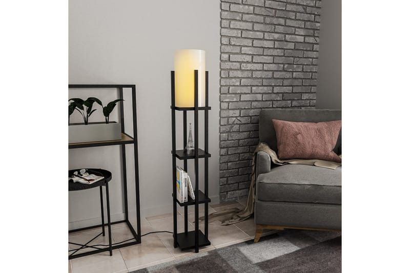 Golvlampa Ratmo Sudampa Lumi (Hyllhöjd: 29 cm) Svart Beige - Svart Beige - Belysning - Lampor & belysning inomhus - Golvlampa