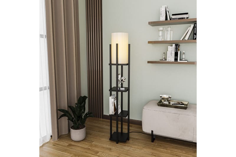 Golvlampa Ratmo Sudampa Lumi (Hyllhöjd: 29 cm) Svart Beige - Svart Beige - Belysning - Lampor & belysning inomhus - Golvlampa