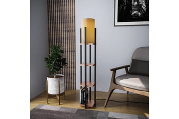Golvlampa Ratmo Sudampa Lumi (Hyllhöjd: 29 cm) Svart / Kopparträ