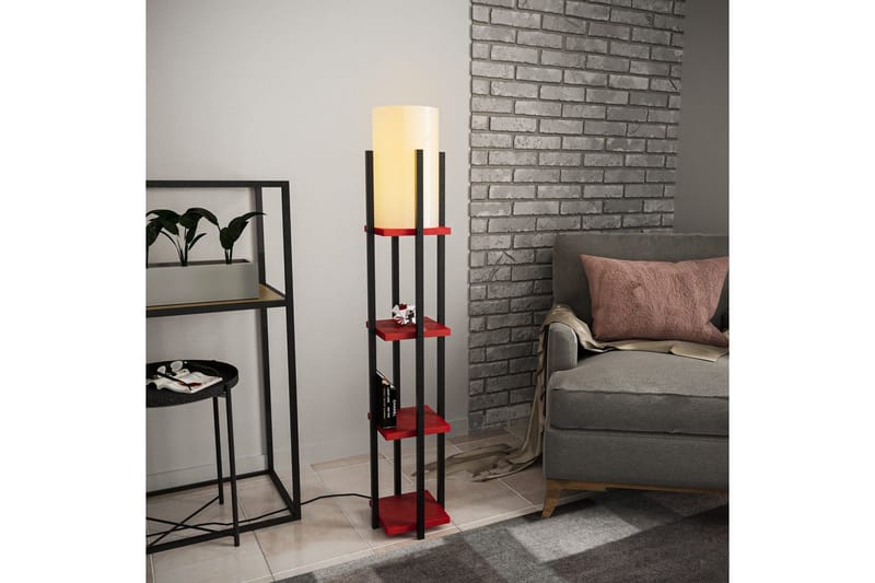 Golvlampa Ratmo Sudampa Lumi (Hyllhöjd: 29 cm) Svart / Röd Beige - Svart / Röd Beige - Belysning - Lampor & belysning inomhus - Golvlampa