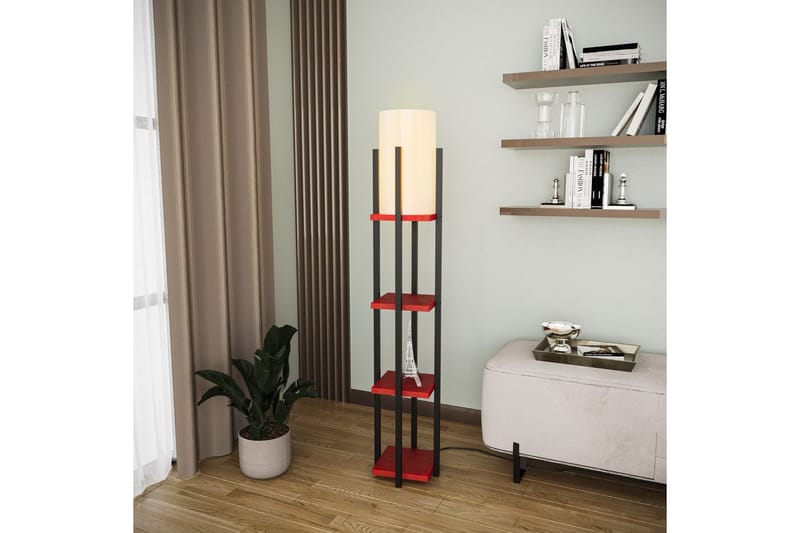 Golvlampa Ratmo Sudampa Lumi (Hyllhöjd: 29 cm) Svart / Röd Beige - Svart / Röd Beige - Belysning - Lampor & belysning inomhus - Golvlampa