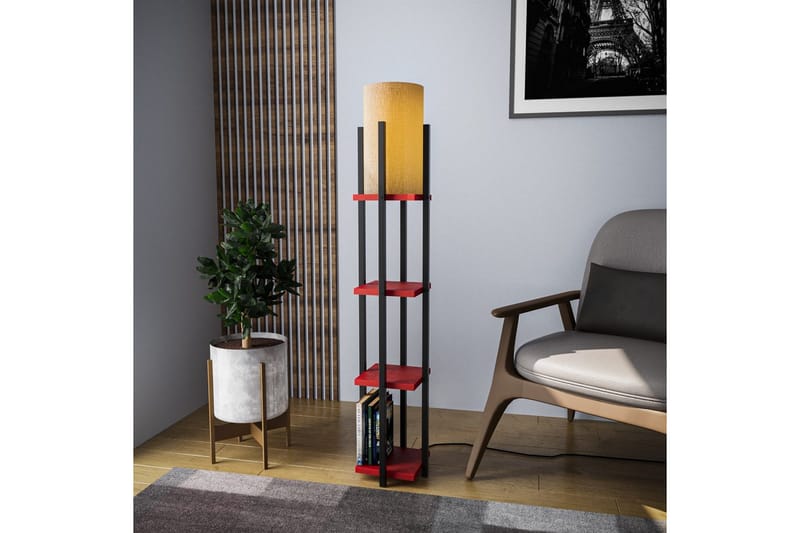 Golvlampa Ratmo Sudampa Lumi (Hyllhöjd: 29 cm) Svart / Röd - Svart / Röd - Belysning - Lampor & belysning inomhus - Golvlampa