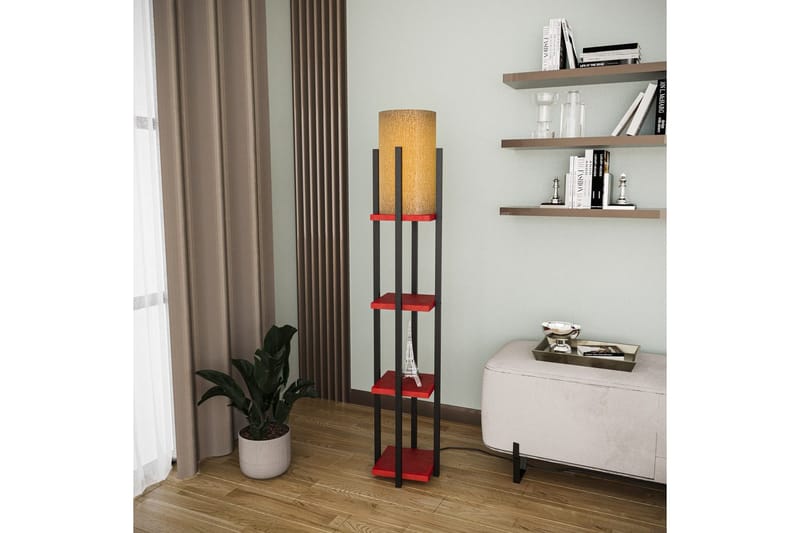 Golvlampa Ratmo Sudampa Lumi (Hyllhöjd: 29 cm) Svart / Röd - Svart / Röd - Belysning - Lampor & belysning inomhus - Golvlampa