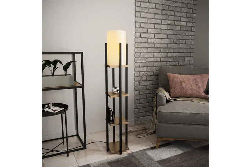 Golvlampa Ratmo Sudampa Lumi (Hyllhöjd: 29 cm) Svart / Rany - Svart / Rany - Belysning - Lampor & belysning inomhus - Golvlampa