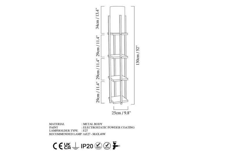 Golvlampa Ratmo Sudampa Lumi (Hyllhöjd: 29 cm) Trä / Beige - Trä / Beige - Belysning - Lampor & belysning inomhus - Golvlampa