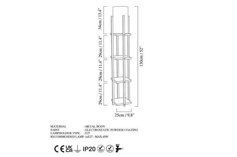 Golvlampa Ratmo Sudampa Lumi (Hyllhöjd: 29 cm) Trä / Beige - Trä / Beige - Belysning - Lampor & belysning inomhus - Golvlampa