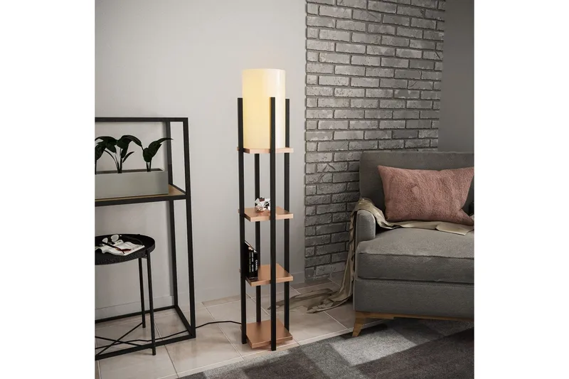 Golvlampa Ratmo Sudampa Lumi (Hyllhöjd: 29 cm) Trä / Beige - Trä / Beige - Belysning - Lampor & belysning inomhus - Golvlampa