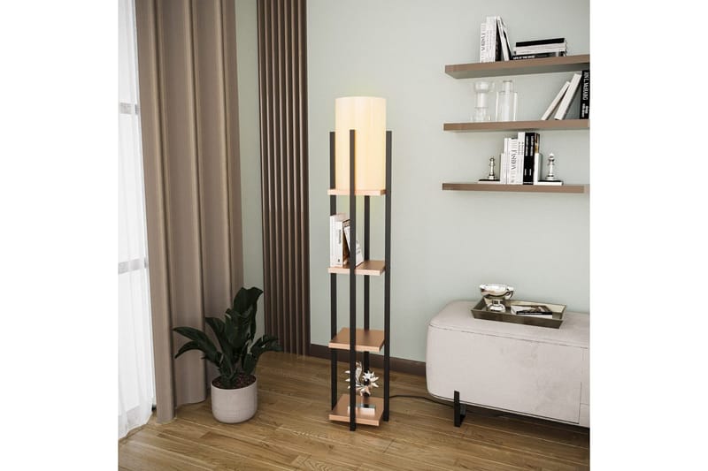 Golvlampa Ratmo Sudampa Lumi (Hyllhöjd: 29 cm) Trä / Beige - Trä / Beige - Belysning - Lampor & belysning inomhus - Golvlampa