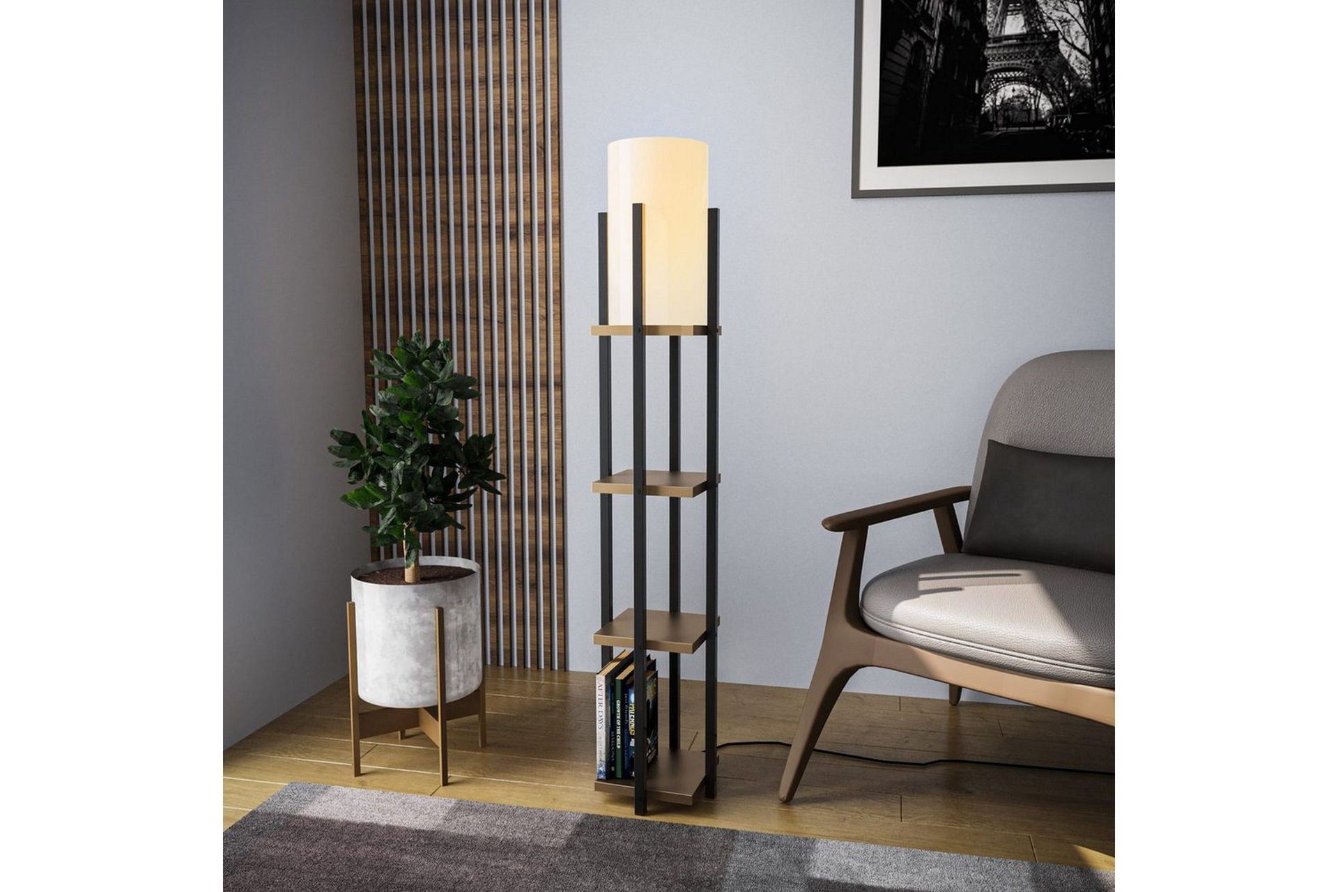 Golvlampa Ratmo Sudampa Lumi (Hyllhöjd: 29 cm) Svart / Rany - Svart / Rany