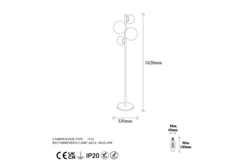 Golvlampa Subin Svart / Vit - Svart / Vit - Belysning - Lampor & belysning inomhus - Golvlampa
