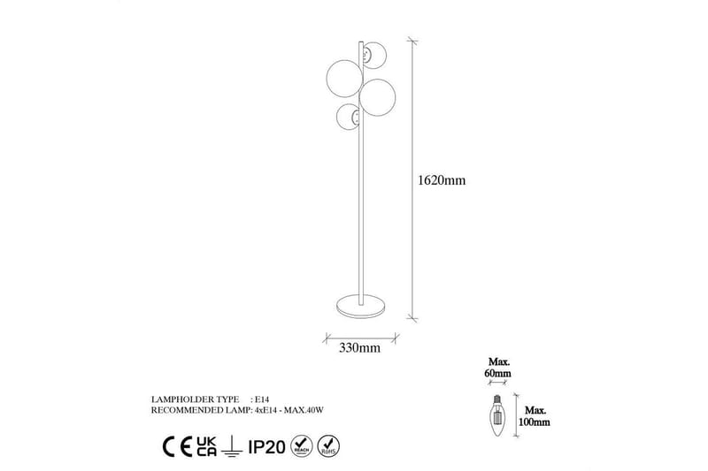 Golvlampa Subin Svart / Vit - Svart / Vit - Belysning - Lampor & belysning inomhus - Golvlampa