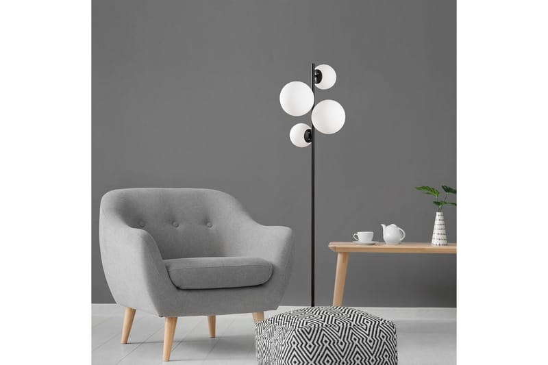 Golvlampa Subin Svart / Vit - Svart / Vit - Belysning - Lampor & belysning inomhus - Golvlampa