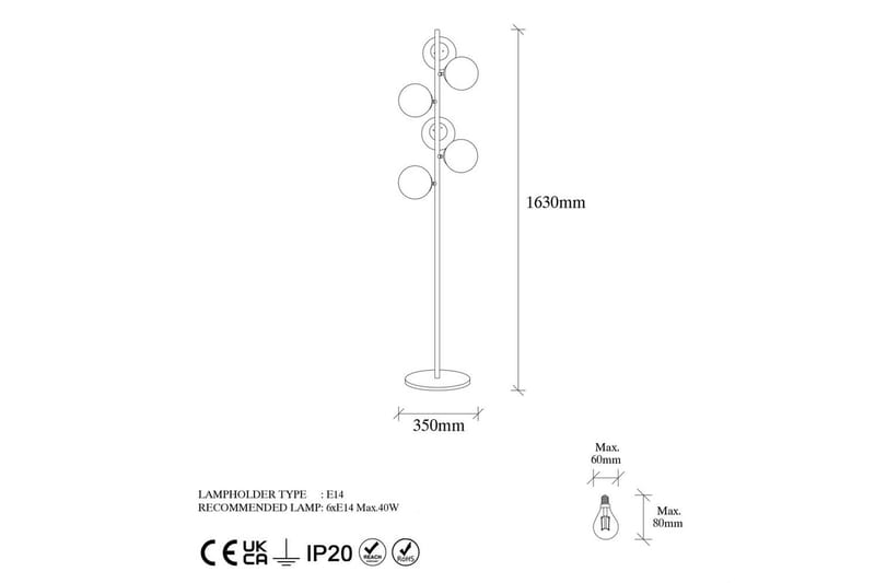 Golvlampa Subin Vintage Transparent - Vintage Transparent - Belysning - Lampor & belysning inomhus - Golvlampa
