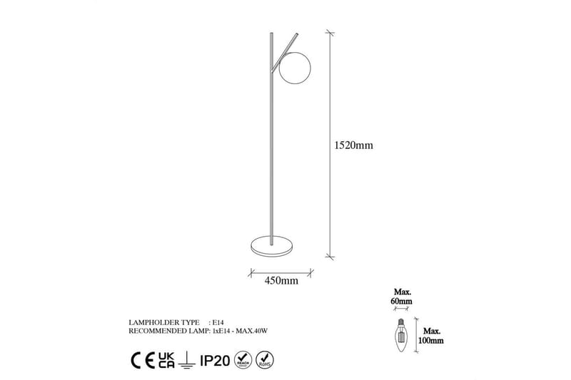 Golvlampa Thevon Gold - Guld - Belysning - Lampor & belysning inomhus - Golvlampa