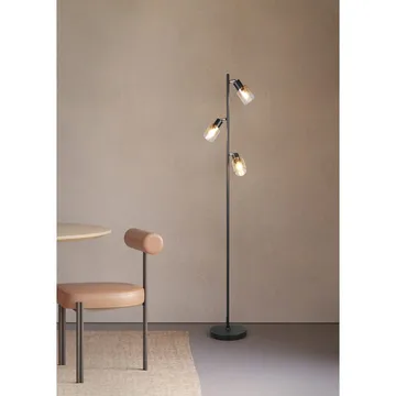 Golvlampa TRIO Cadiz - Mattsvart/Bärnsten - Belysning - Lampor & belysning inomhus - Golvlampa