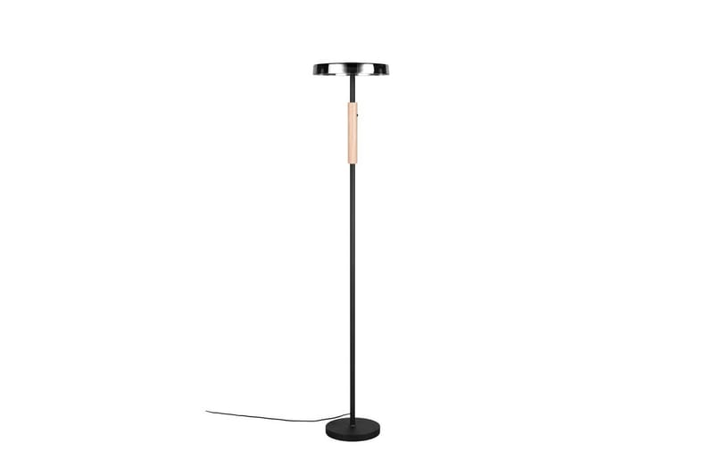 Golvlampa TRIO Celeste Mattsvart/kromad/trä - Mattsvart/kromad/trä - Belysning - Lampor & belysning inomhus - Golvlampa