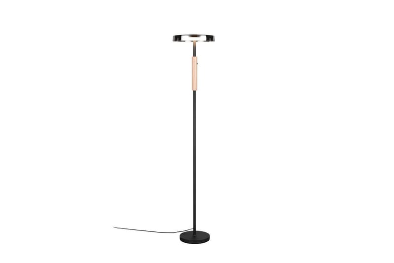 Golvlampa TRIO Celeste Mattsvart/kromad/trä - Mattsvart/kromad/trä - Belysning - Lampor & belysning inomhus - Golvlampa