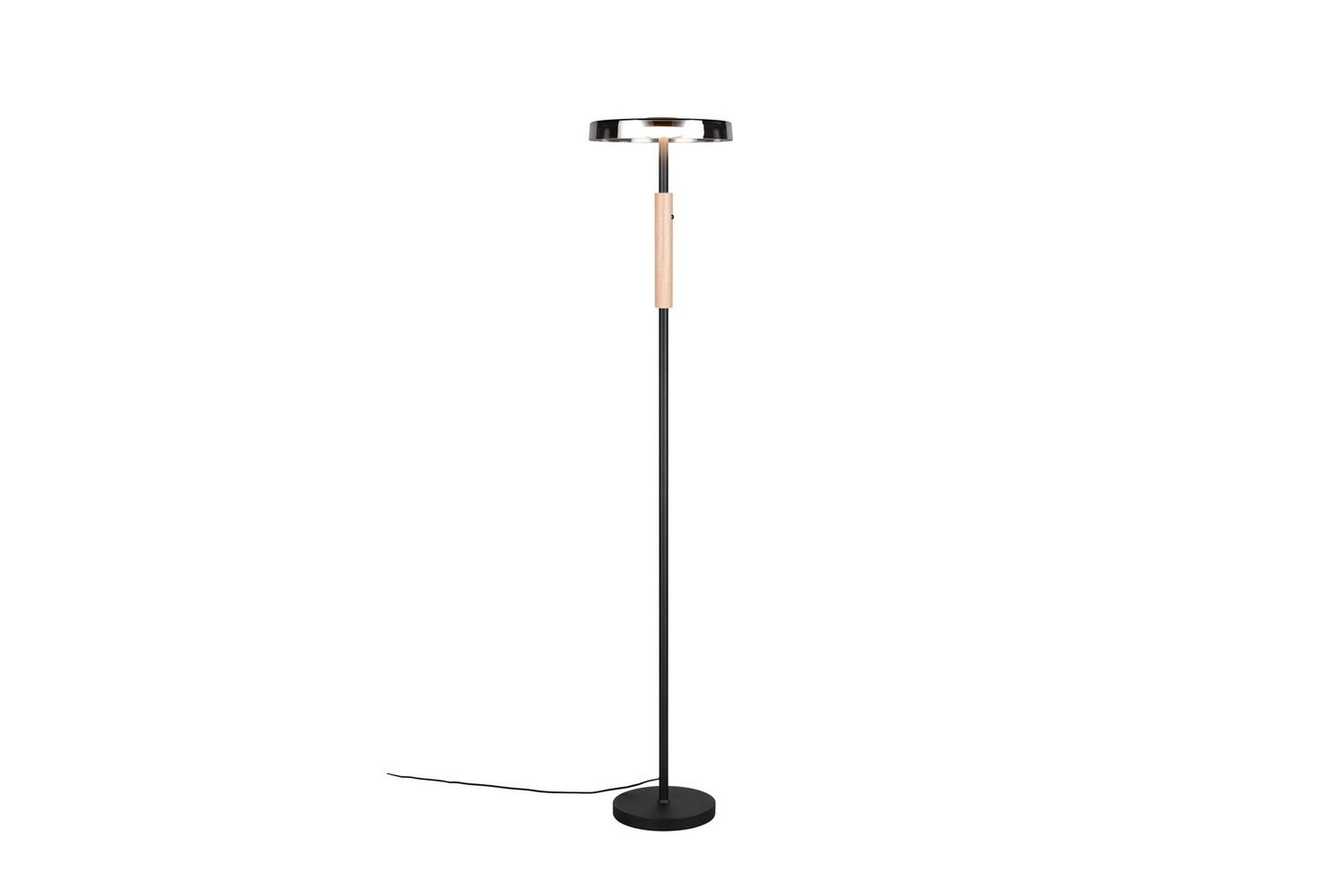 Golvlampa TRIO Celeste Mattsvart/kromad/träMattsvart/kromad/trä