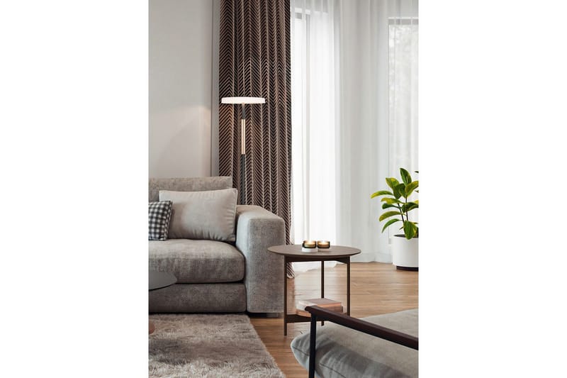 Golvlampa TRIO Celeste Mattsvart/vit/kaffebrun - Mattsvart/vit/kaffebrun - Belysning - Lampor & belysning inomhus - Golvlampa