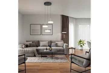 Golvlampa TRIO Celeste Mattsvart/vit/kaffebrun - Mattsvart/vit/kaffebrun - Belysning - Lampor & belysning inomhus - Golvlampa