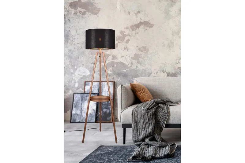 Golvlampa TRIO Colette Kaffebrun - Kaffebrun - Belysning - Lampor & belysning inomhus - Golvlampa
