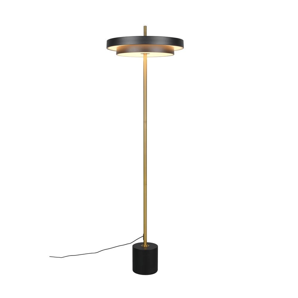 Golvlampa TRIO Keaton - Mattsvart/Mässing