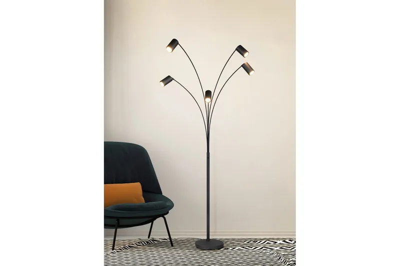 Golvlampa TRIO Marley Mattsvart - Mattsvart - Belysning - Lampor & belysning inomhus - Golvlampa