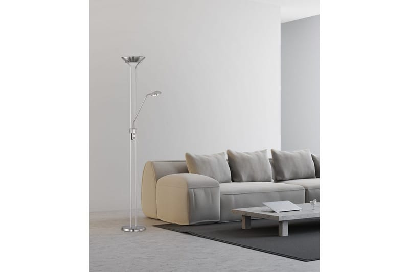 Golvlampa TRIO Spock Borstad stål - Borstad stål - Belysning - Lampor & belysning inomhus - Golvlampa