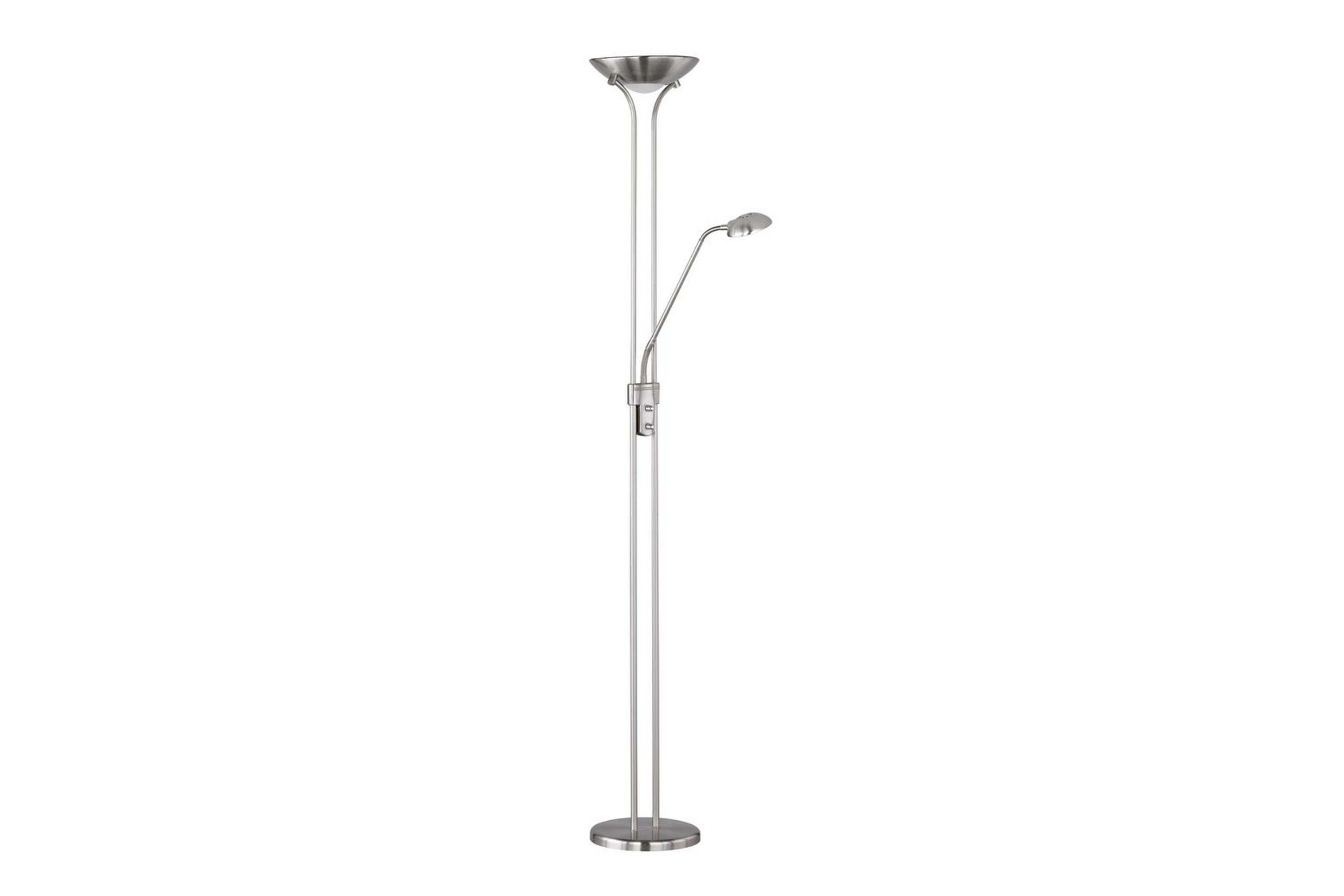 Golvlampa TRIO Spock Borstad stål Borstad stål