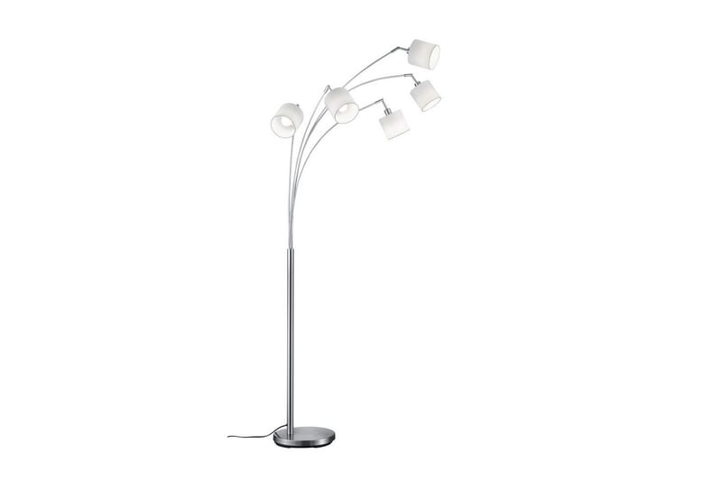 Golvlampa TRIO Tommy Böjd Borstad stål, Borstad stål