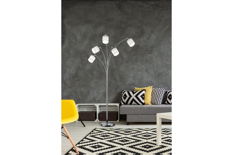 Golvlampa TRIO Tommy Böjd Borstad stål - Borstad stål - Belysning - Lampor & belysning inomhus - Golvlampa