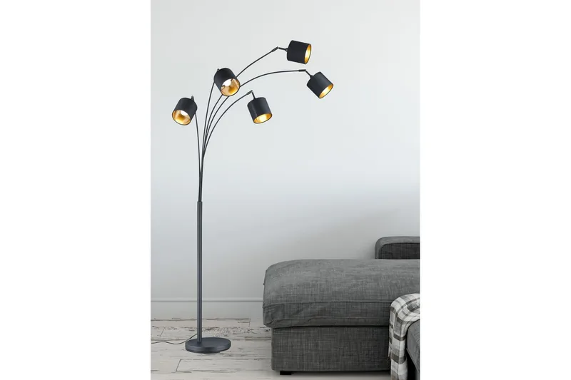 Golvlampa TRIO Tommy Böjd Mattsvart - Mattsvart - Belysning - Lampor & belysning inomhus - Golvlampa