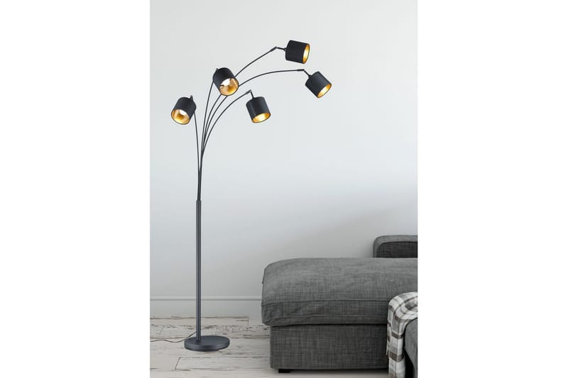 Golvlampa TRIO Tommy Böjd Mattsvart - Mattsvart - Belysning - Lampor & belysning inomhus - Golvlampa