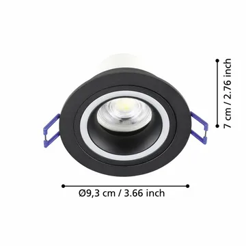 Infälld Lampa Carosso 93 mm - Svart - Belysning - Lampor & belysning inomhus - Hall lampa