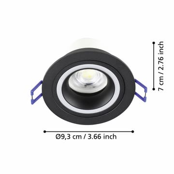 Infälld Lampa Carosso 93 mm - Svart - Belysning - Lampor & belysning inomhus - Hall lampa