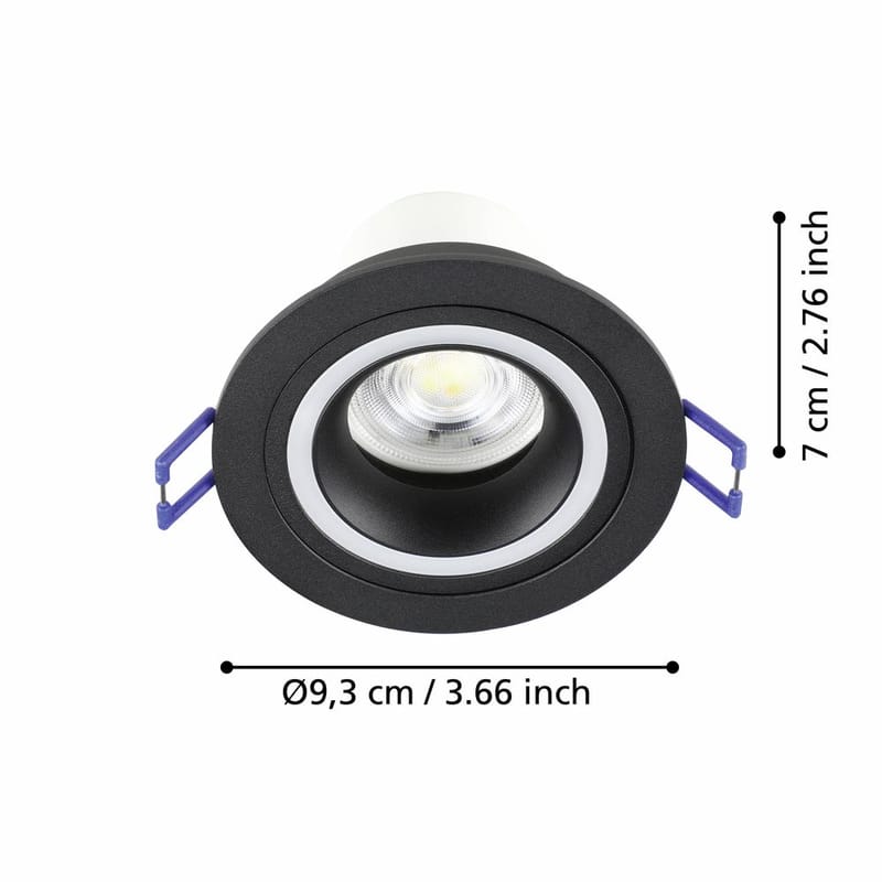 Infälld Lampa Carosso 93 mm - Svart - Belysning - Lampor & belysning inomhus - Hall lampa