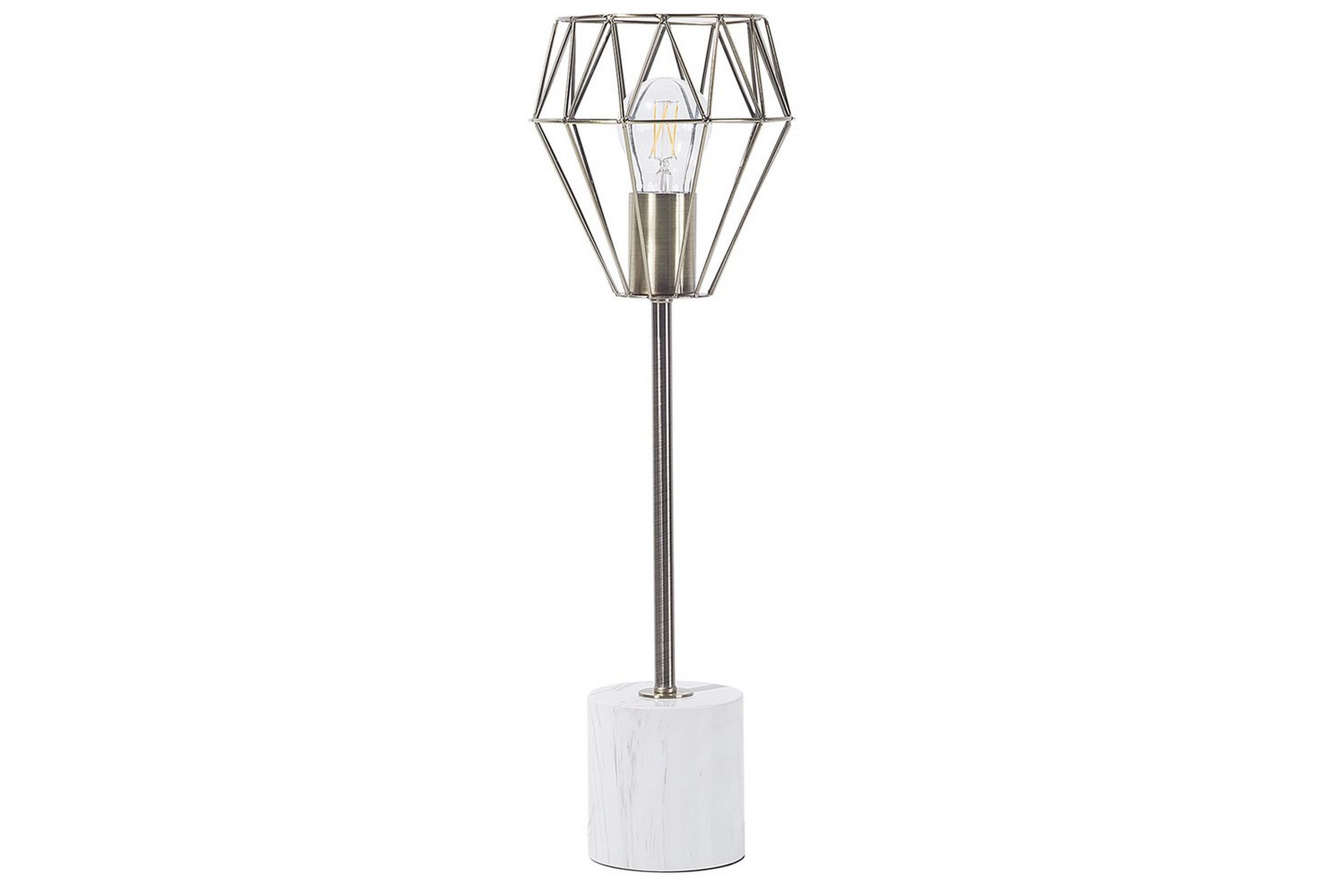 kasik bordslampa 49 cm e27 - mässing/vit