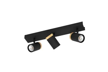 LED-spotlight Eglo Cartagena Svart/Trä 3 Lampor - 3 Lampor - Belysning - Lampor & belysning inomhus - Hall lampa