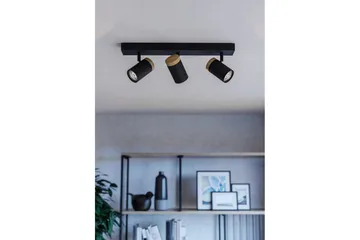 LED-spotlight Eglo Cartagena Svart/Trä 3 Lampor - 3 Lampor - Belysning - Lampor & belysning inomhus - Hall lampa