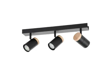 LED-spotlight Eglo Cartagena Svart/Trä 3 Lampor - 3 Lampor - Belysning - Lampor & belysning inomhus - Hall lampa