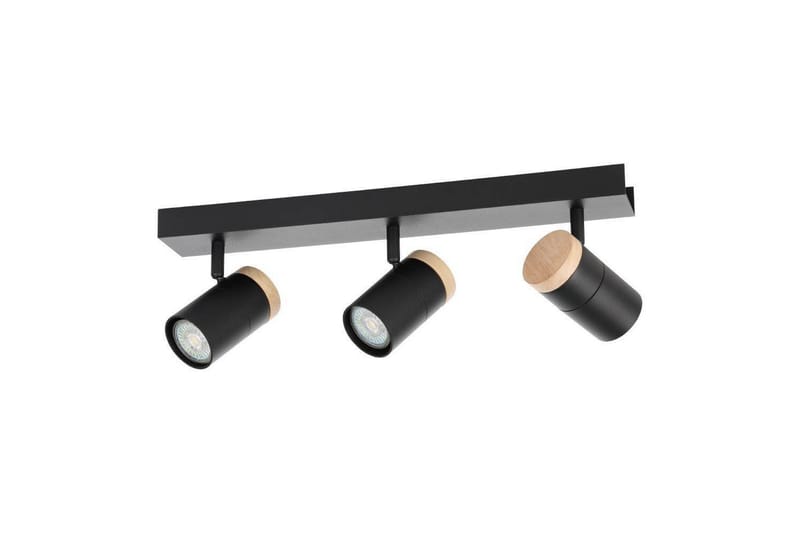 LED-spotlight Eglo Cartagena Svart/Trä 3 Lampor - 3 Lampor - Belysning - Lampor & belysning inomhus - Hall lampa
