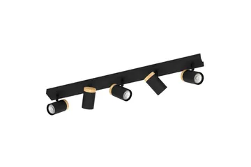 LED-spotlight Eglo Cartagena Svart/Trä 5 Lampor - 5 Lampor - Belysning - Lampor & belysning inomhus - Hall lampa