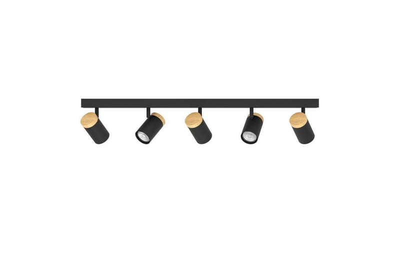LED-spotlight Eglo Cartagena Svart/Trä 5 Lampor - 5 Lampor - Belysning - Lampor & belysning inomhus - Hall lampa