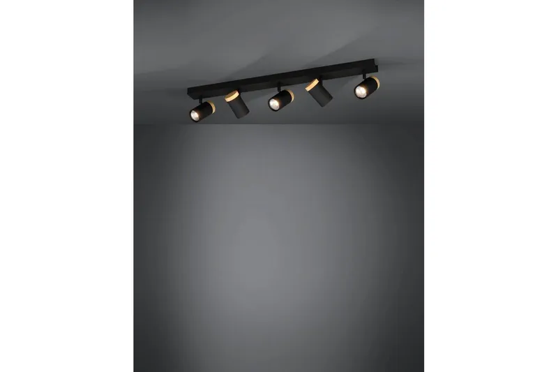 LED-spotlight Eglo Cartagena Svart/Trä 5 Lampor - 5 Lampor - Belysning - Lampor & belysning inomhus - Hall lampa