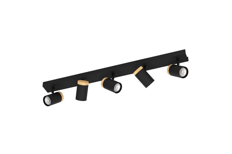 LED-spotlight Eglo Cartagena Svart/Trä 5 Lampor - 5 Lampor - Belysning - Lampor & belysning inomhus - Hall lampa